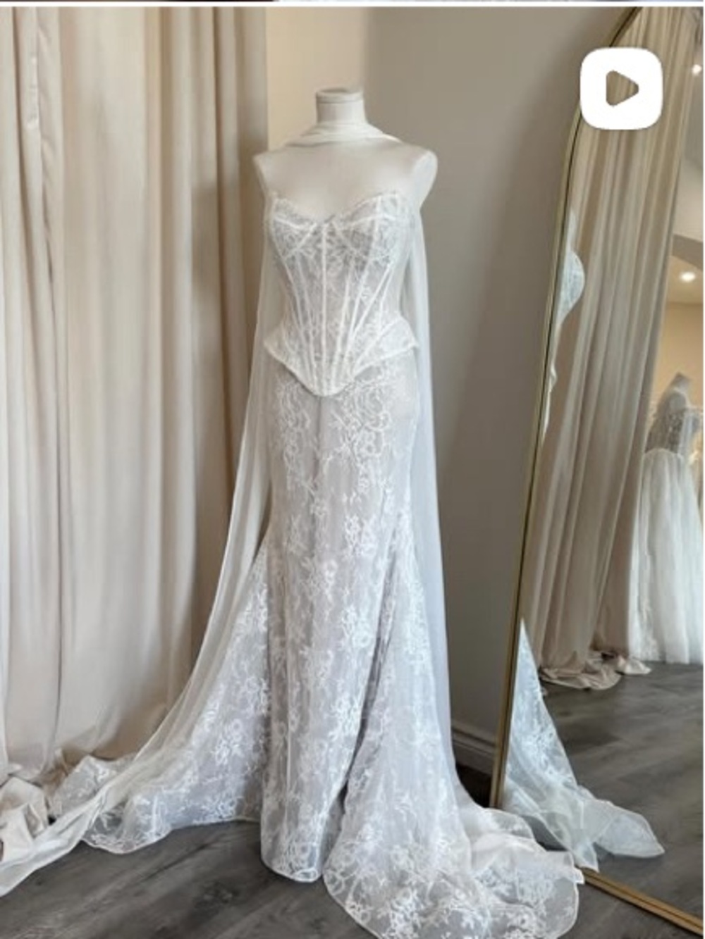 Lace Basque Waist Corset Wedding Gown